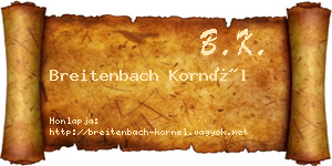 Breitenbach Kornél névjegykártya